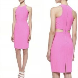 Elizabeth and James Lela Ponte pink racerback cutout sheath dress size 4